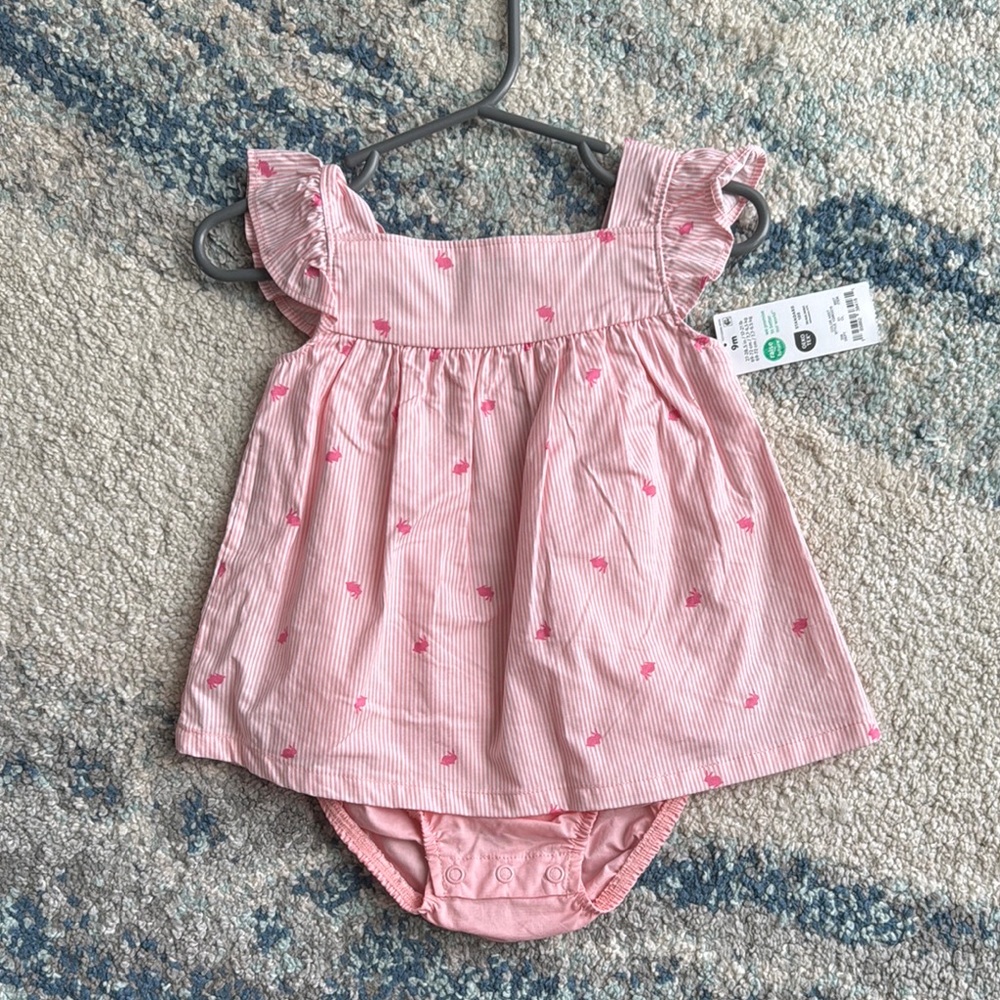 Carter's Pink Striped Baby Dress with Bloomers